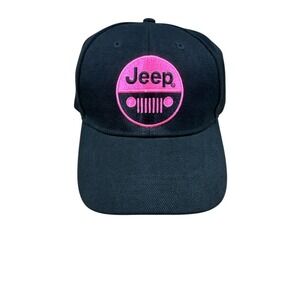 Jeep Hat Women's Cap Black Pink Open Road Brand Adjustable One Size Excellent